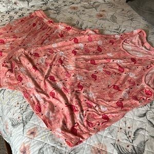 Tank top pajama shirt set pink size 1X